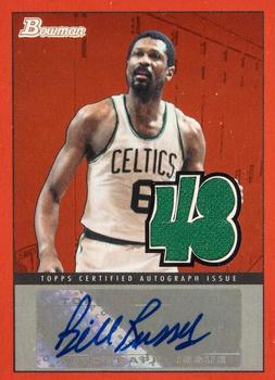 2009-10 Bowman 48 - Locker Room Collection Autograph Relics Red #LRCAR-BR Bill Russell Front