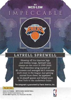 2022-23 Panini Impeccable - Watercolor Signatures #WCS-LSW Latrell Sprewell Back