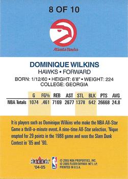 2004-05 2005 Denver NBA  All Star Game #8 Dominique Wilkins Back