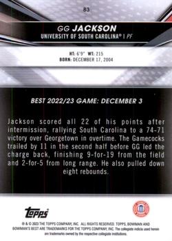 2022-23 Bowman University Best #83 GG Jackson Back