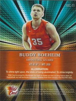 2021-22 Wild Card Alumination - Holo-Lux Teal/Yellow Crystals Holo Paper #ABC-11 Buddy Boeheim Back