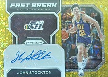 2022-23 Panini Prizm - Fast Break Autographs Gold #FB-JSJ John Stockton Front