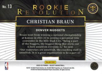 2022-23 Panini Select - Rookie Revolution #13 Christian Braun Back