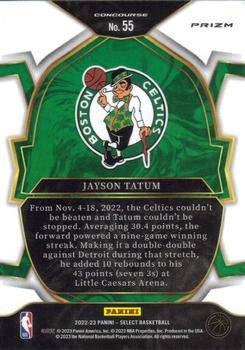 2022-23 Panini Select - Blue Prizms #55 Jayson Tatum Back