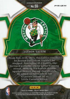 2022-23 Panini Select - Green Shock Prizms #55 Jayson Tatum Back