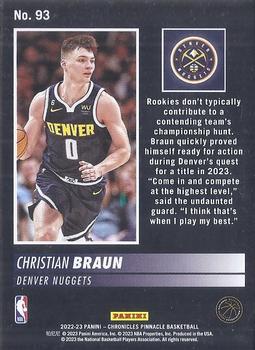 2022-23 Panini Chronicles #93 Christian Braun Back
