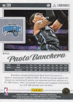 2022-23 Panini Chronicles #139 Paolo Banchero Back