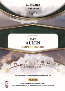 2022-23 Panini Select - In Flight Signatures Black #IFS-RAY Ray Allen Back