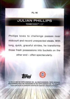 2022-23 Bowman University Best - Flashing Lights Speckle Refractors #FL-16 Julian Phillips Back