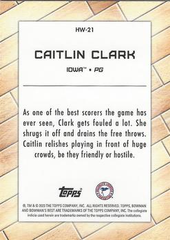 2022-23 Bowman University Best - Hardwood Warriors #HW-21 Caitlin Clark Back