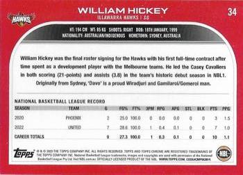2022-23 Topps Chrome NBL #34 William Hickey Back