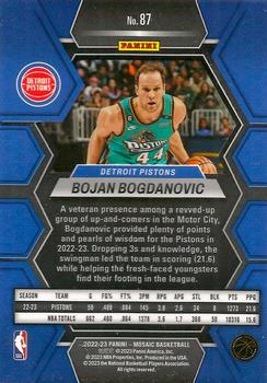 2022-23 Panini Mosaic #87 Bojan Bogdanovic Back