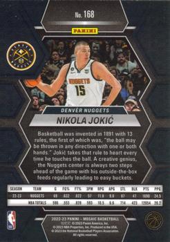 2022-23 Panini Mosaic #168 Nikola Jokic Back