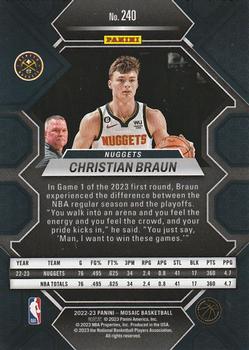 2022-23 Panini Mosaic #240 Christian Braun Back