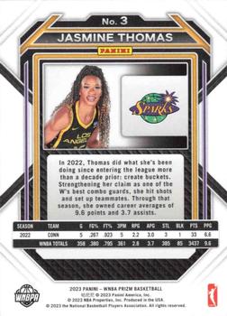2023 Panini Prizm WNBA #3 Jasmine Thomas Back
