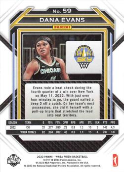 2023 Panini Prizm WNBA #59 Dana Evans Back