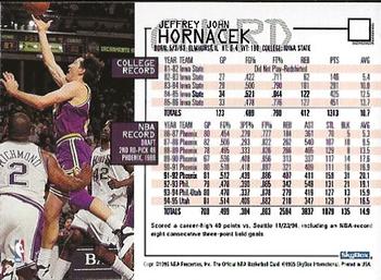 1995-96 Hoops Utah Jazz Team Night Sheet SGA #NNO Jeff Hornacek Back
