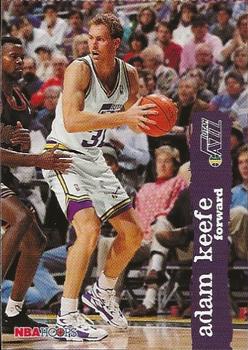 1995-96 Hoops Utah Jazz Team Night Sheet SGA #NNO Adam Keefe Front