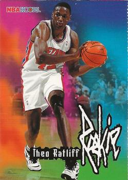 1995-96 Hoops Detroit Pistons Team Night Sheet SGA #NNO Theo Ratliff Front