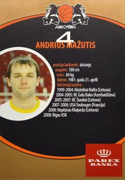 2006-07 ASK Riga #NNO Andrius Mazutis Back