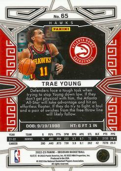 2022-23 Panini Obsidian - Electric Etch White Pulsar #65 Trae Young Back