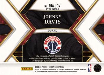 2022-23 Panini Select - Rookie Jersey Autographs Disco Prizms #RJA-JDV Johnny Davis Back