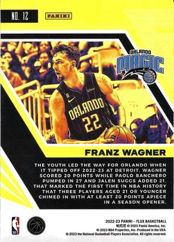 2022-23 Panini Flux #12 Franz Wagner Back
