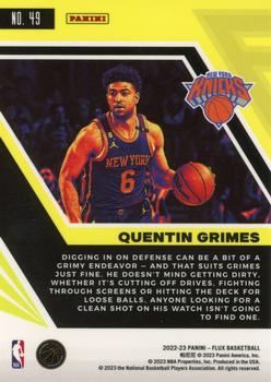 2022-23 Panini Flux #49 Quentin Grimes Back