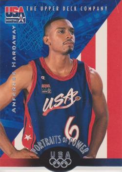 1996 Upper Deck USA - Portraits of Power Silver (Olympic Gold) #49 Anfernee Hardaway Front