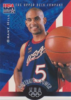 1996 Upper Deck USA - Portraits of Power Silver (Olympic Gold) #50 Grant Hill Front