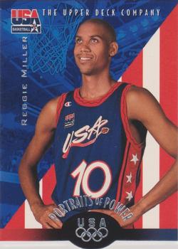1996 Upper Deck USA - Portraits of Power Silver (Olympic Gold) #52 Reggie Miller Front