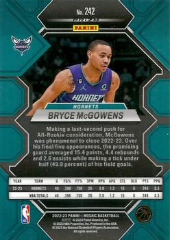 2022-23 Panini Mosaic - Blue Wave #242 Bryce McGowens Back