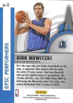2022-23 Panini Mosaic - Epic Performers #12 Dirk Nowitzki Back