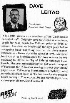 1997-98 Connecticut Huskies #NNO Dave Leitao Back