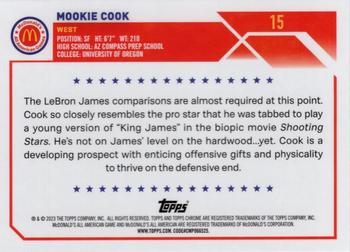 2023 Topps Chrome McDonald's All American #15 Mookie Cook Back