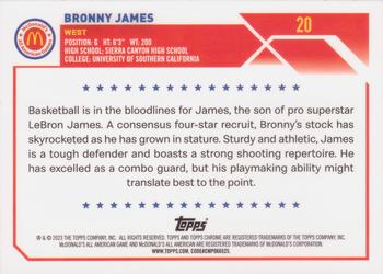 2023 Topps Chrome McDonald's All American #20 Bronny James Back
