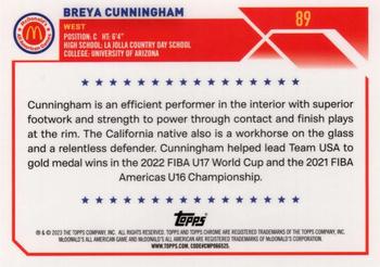 2023 Topps Chrome McDonald's All American #89 Breya Cunningham Back