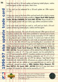 1996-97 Collector's Choice - NBA Update Redemption #TUC NBA Update Trade Card Back
