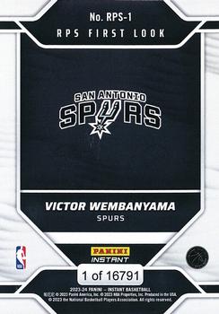 2023-24 Panini Instant NBA RPS First Look #RPS-1 Victor Wembanyama Back