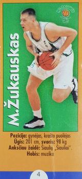 1999 Krepšinio Veidai #4 Mindaugas Žukauskas Front