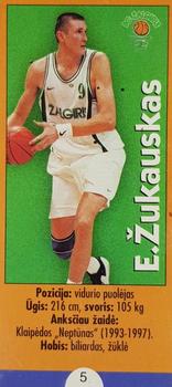 1999 Krepšinio Veidai #5 Eurelijus Žukauskas Front