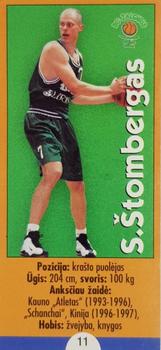 1999 Krepšinio Veidai #11 Saulius Štombergas Front