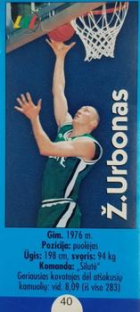 1999 Krepšinio Veidai #40 Žydrūnas Urbonas Front