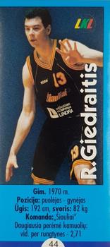 1999 Krepšinio Veidai #44 Robertas Giedraitis Front