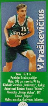 1999 Krepšinio Veidai #50 Virginijus Praškevičius Front