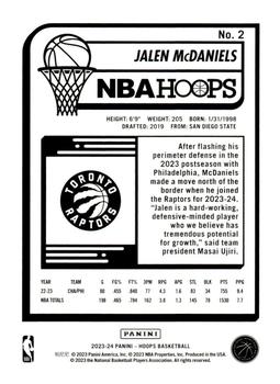 2023-24 Hoops #2 Jalen McDaniels Back