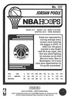 2023-24 Hoops #137 Jordan Poole Back