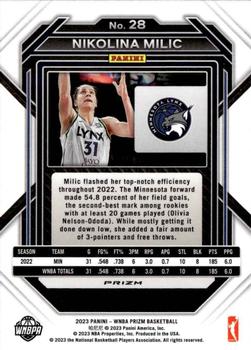 2023 Panini Prizm WNBA - Silver #28 Nina Milic Back
