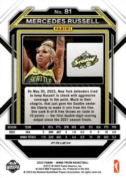 2023 Panini Prizm WNBA - Silver #81 Mercedes Russell Back
