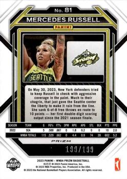 2023 Panini Prizm WNBA - Red #81 Mercedes Russell Back